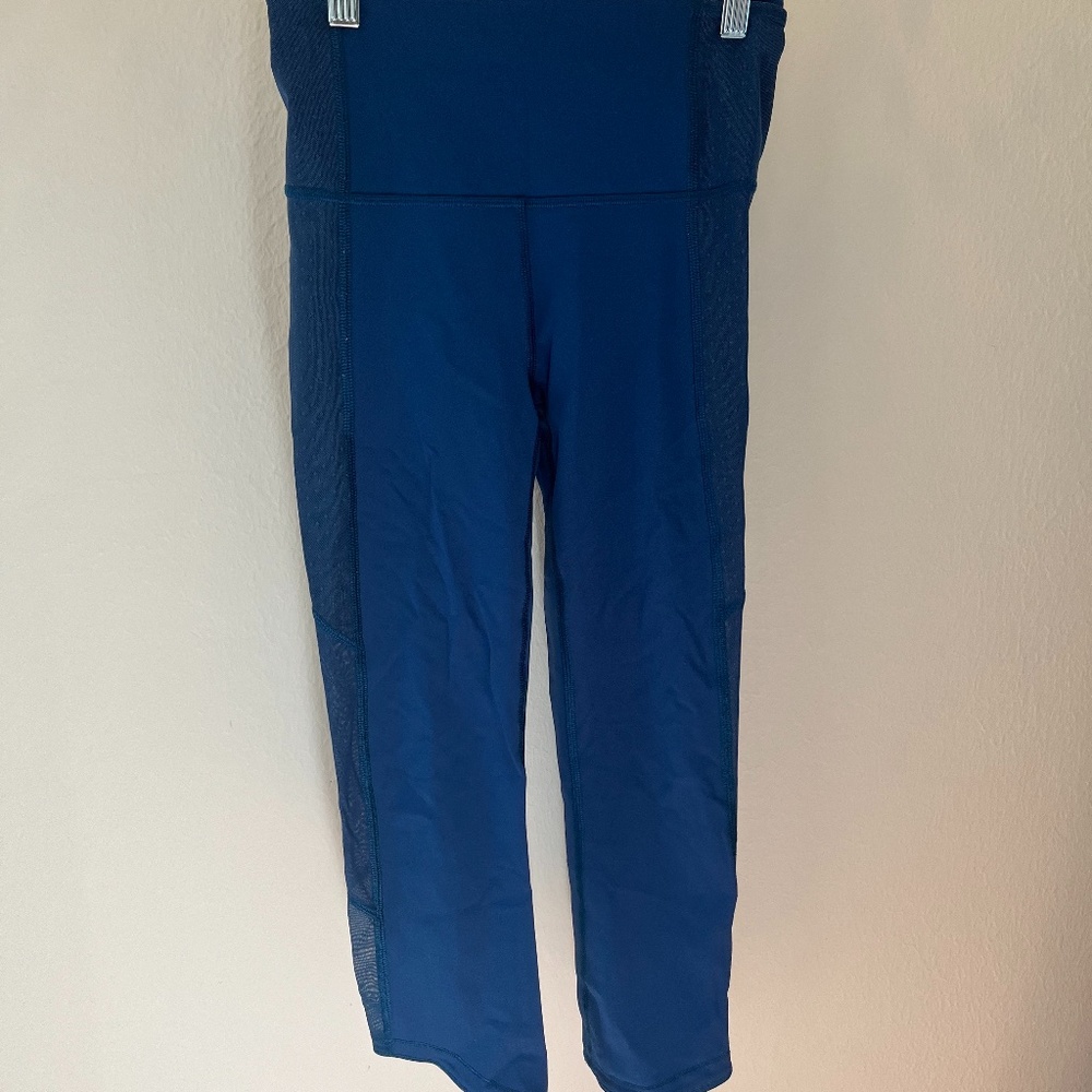 Lululemon Blue Cropped Mesh Leggings